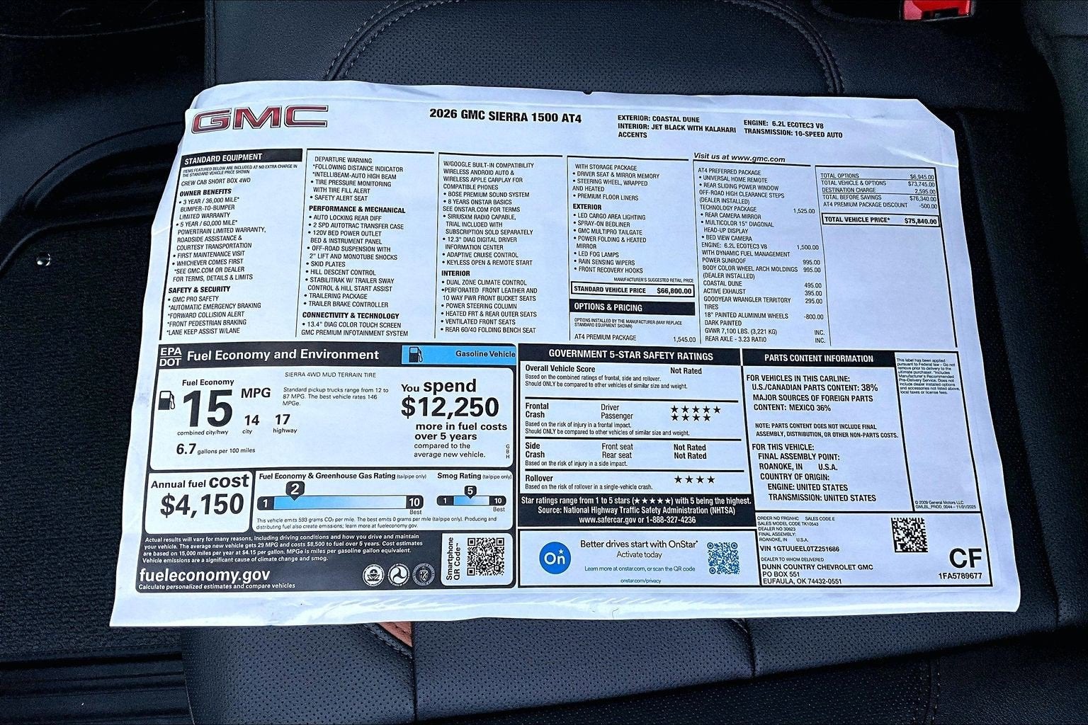 2026 GMC Sierra 1500 AT4