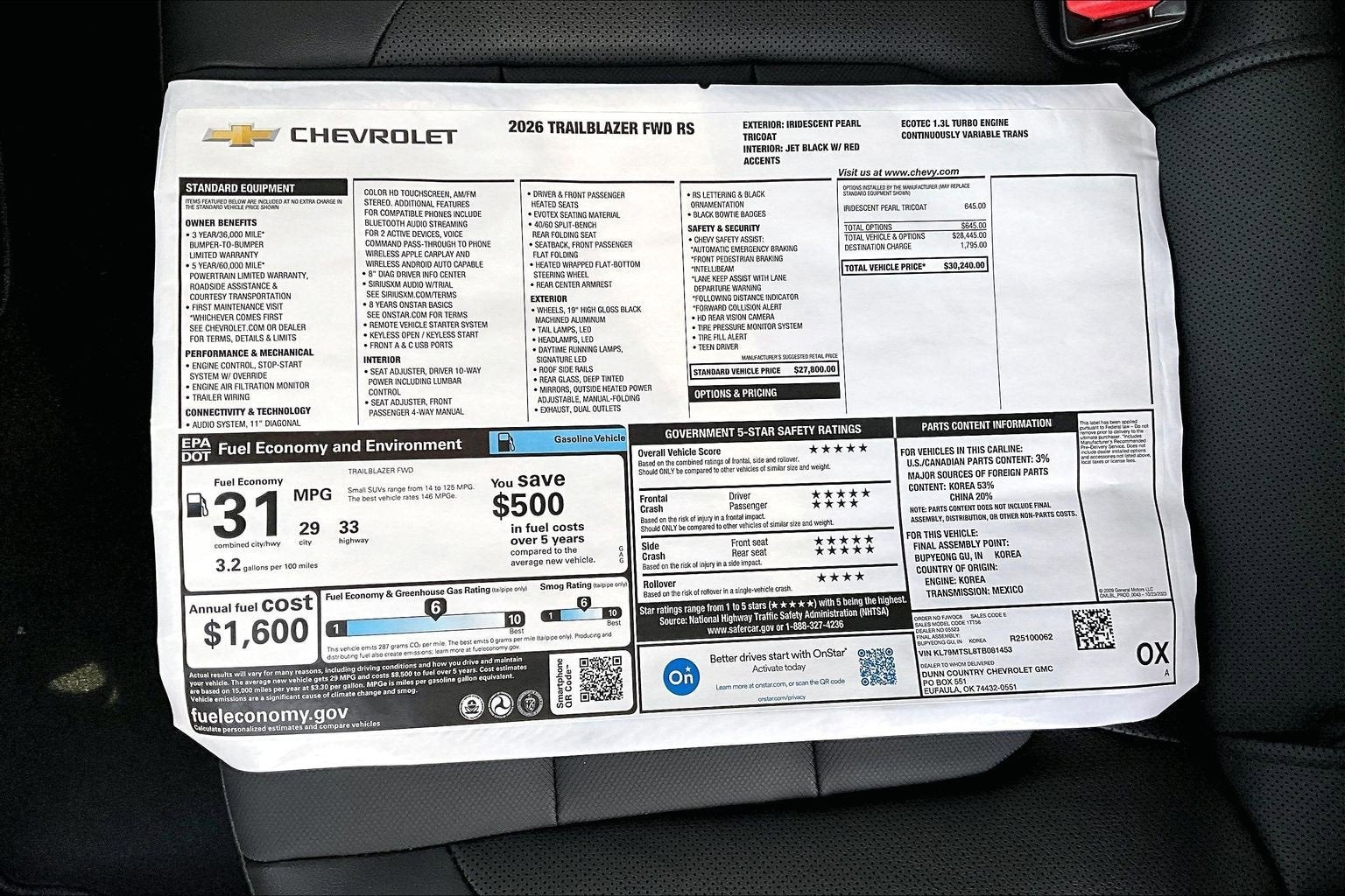 2026 Chevrolet Trailblazer RS