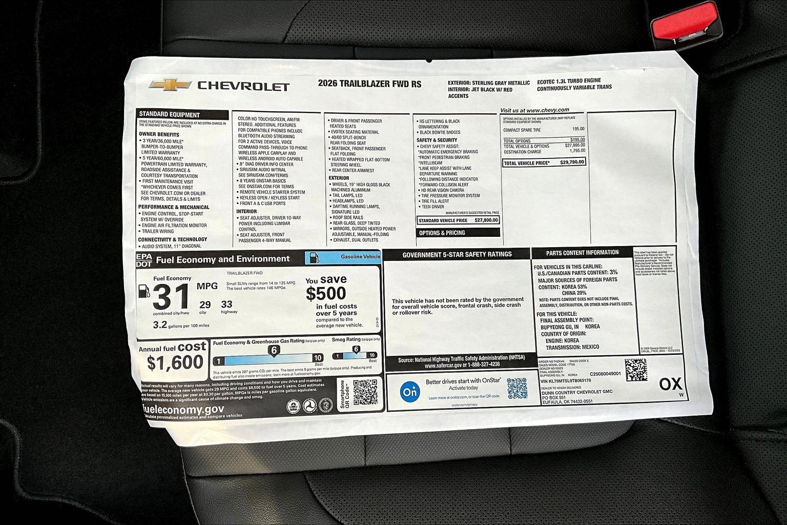 2026 Chevrolet Trailblazer RS