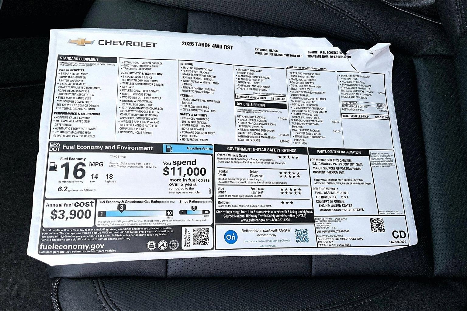 2026 Chevrolet Tahoe RST