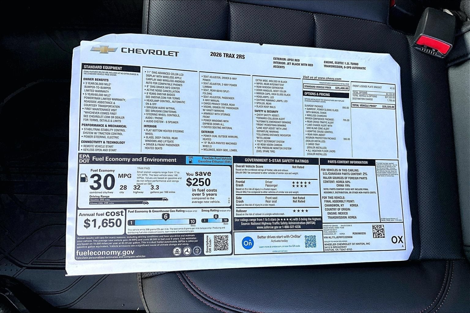 2026 Chevrolet Trax 2RS