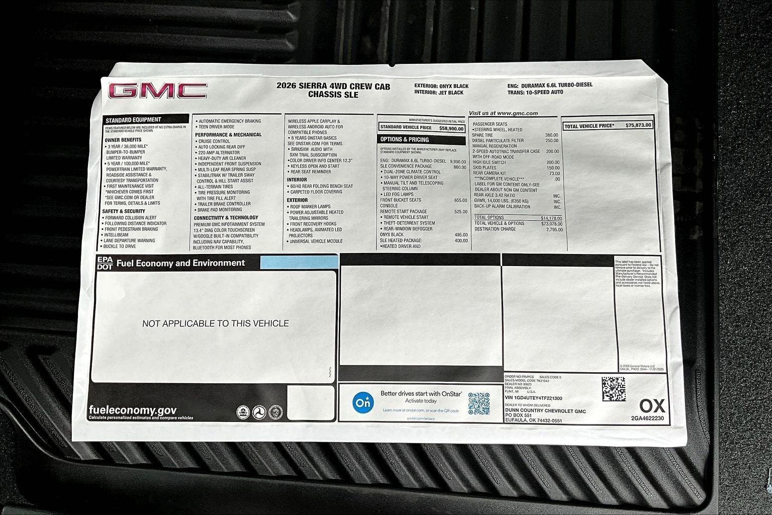 2026 GMC Sierra 3500 HD Chassis Cab SLE