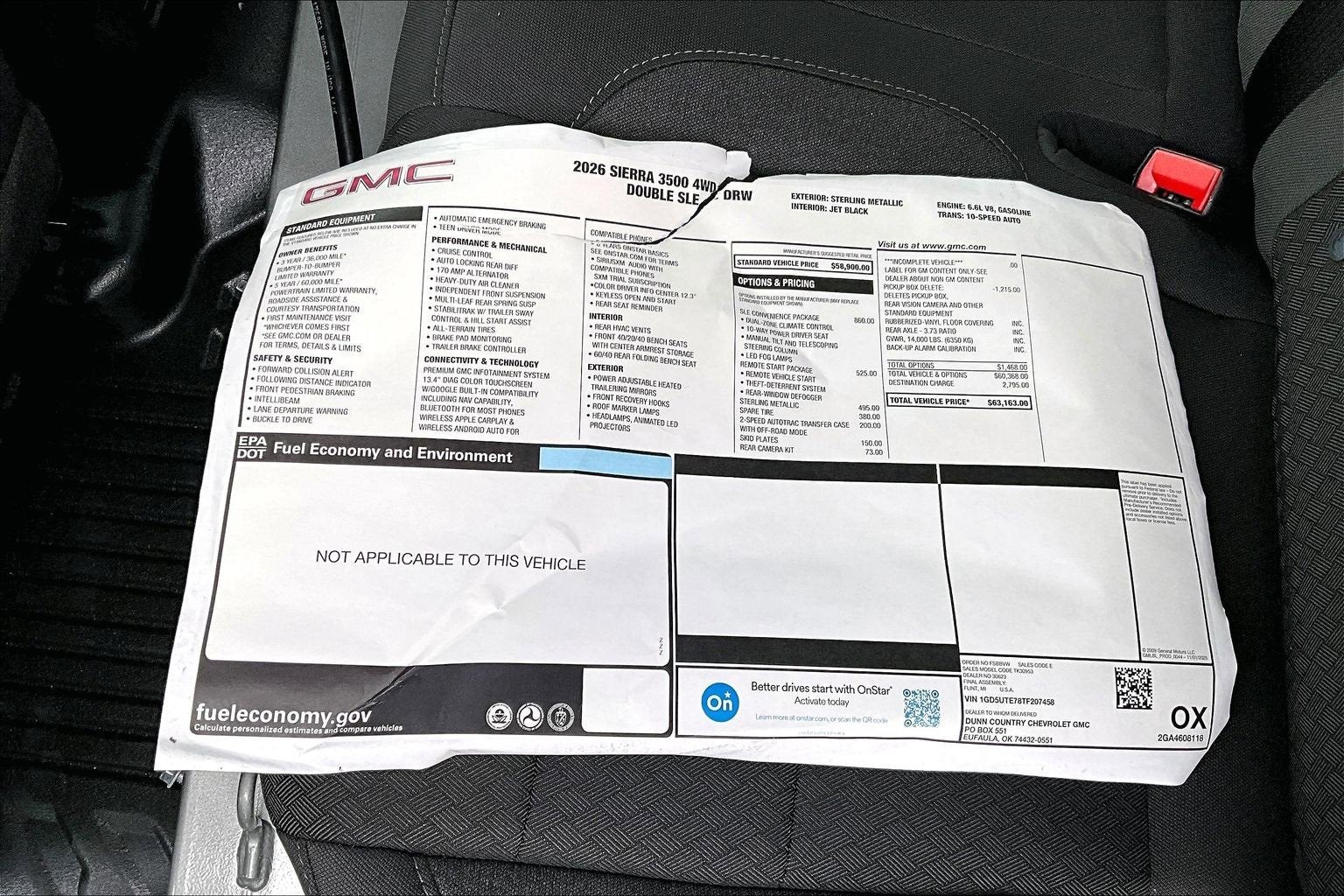 2026 GMC Sierra 3500 HD SLE DRW