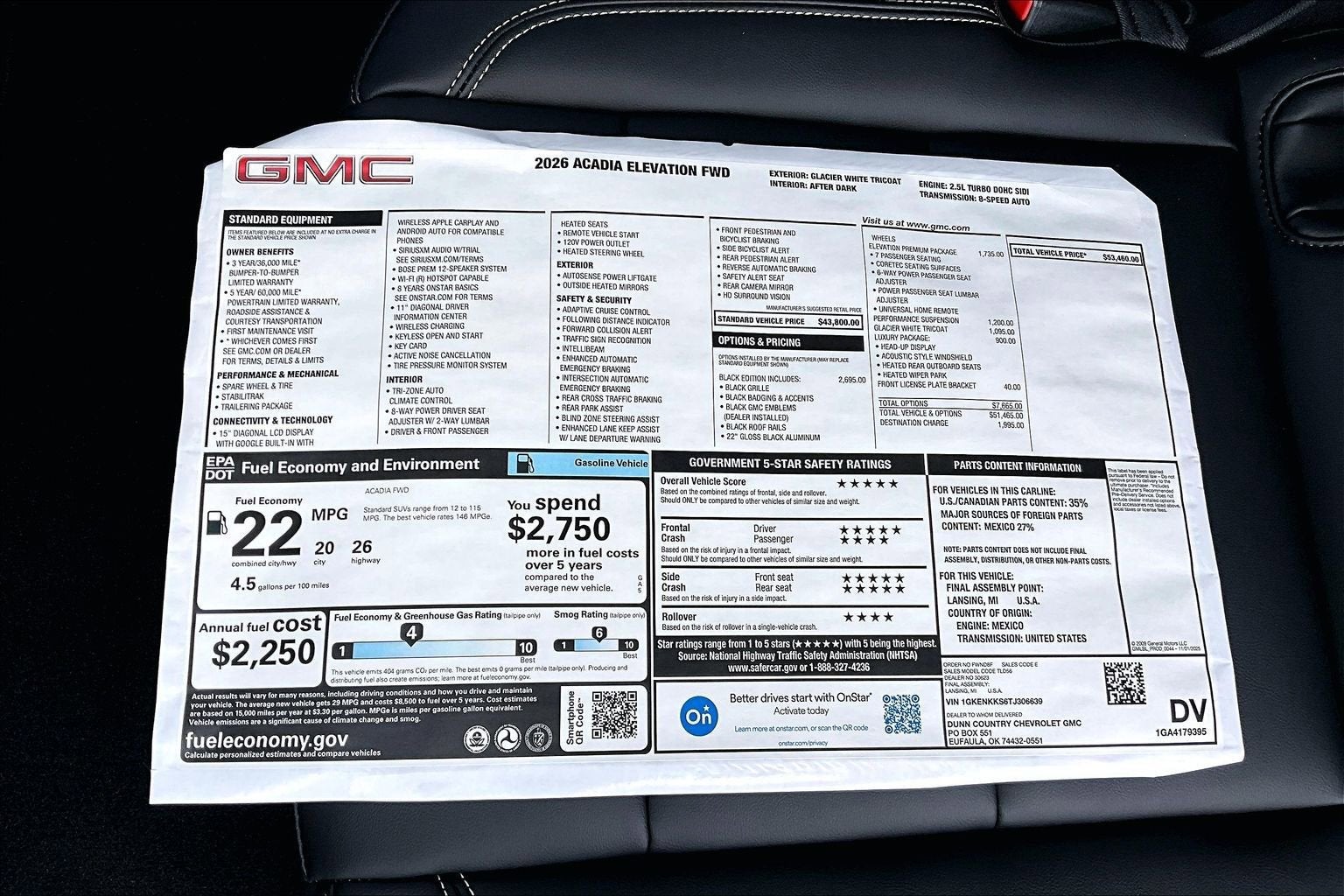 2026 GMC Acadia Elevation