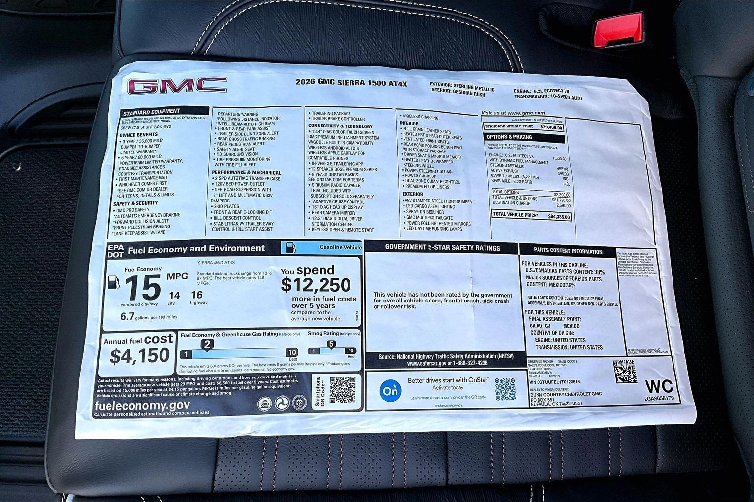 2026 GMC Sierra 1500 AT4X